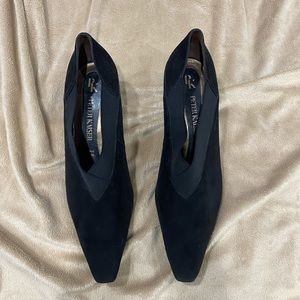 Peter Kaiser Black Suede Kitten Heel Pump Boot 9.5